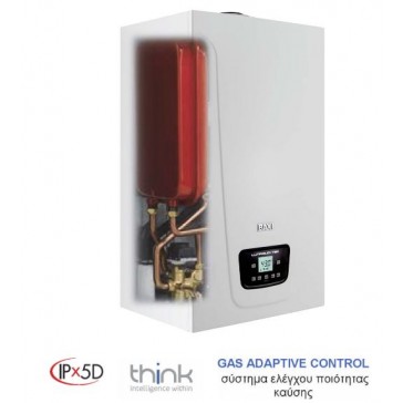 Eπιτοίχιος λέβητας αερίου συμπύκνωσης  BAXI Luna Duo-tec Max E 33GA 28kw Θέρμανση και ΖΝΧ