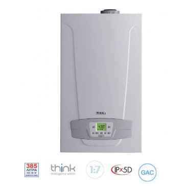 Eπιτοίχιος λέβητας αερίου συμπύκνωσης BAXI Nuvola Duo-tec+ 16GA Θέρμανση και ΖΝΧ Περιλαμβάνει δοχείο αποθήκευσης ΖΝΧ
