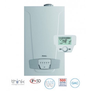 Eπιτοίχιος λέβητας αερίου συμπύκνωσης BAXI Nuvola Platinum+ 24GA Θέρμανση και ΖΝΧ Περιλαμβάνει δοχείο αποθήκευσης ΖΝΧ